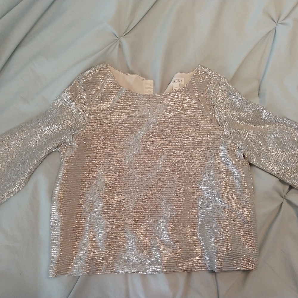 Girls dress top metallic gold size 5-6